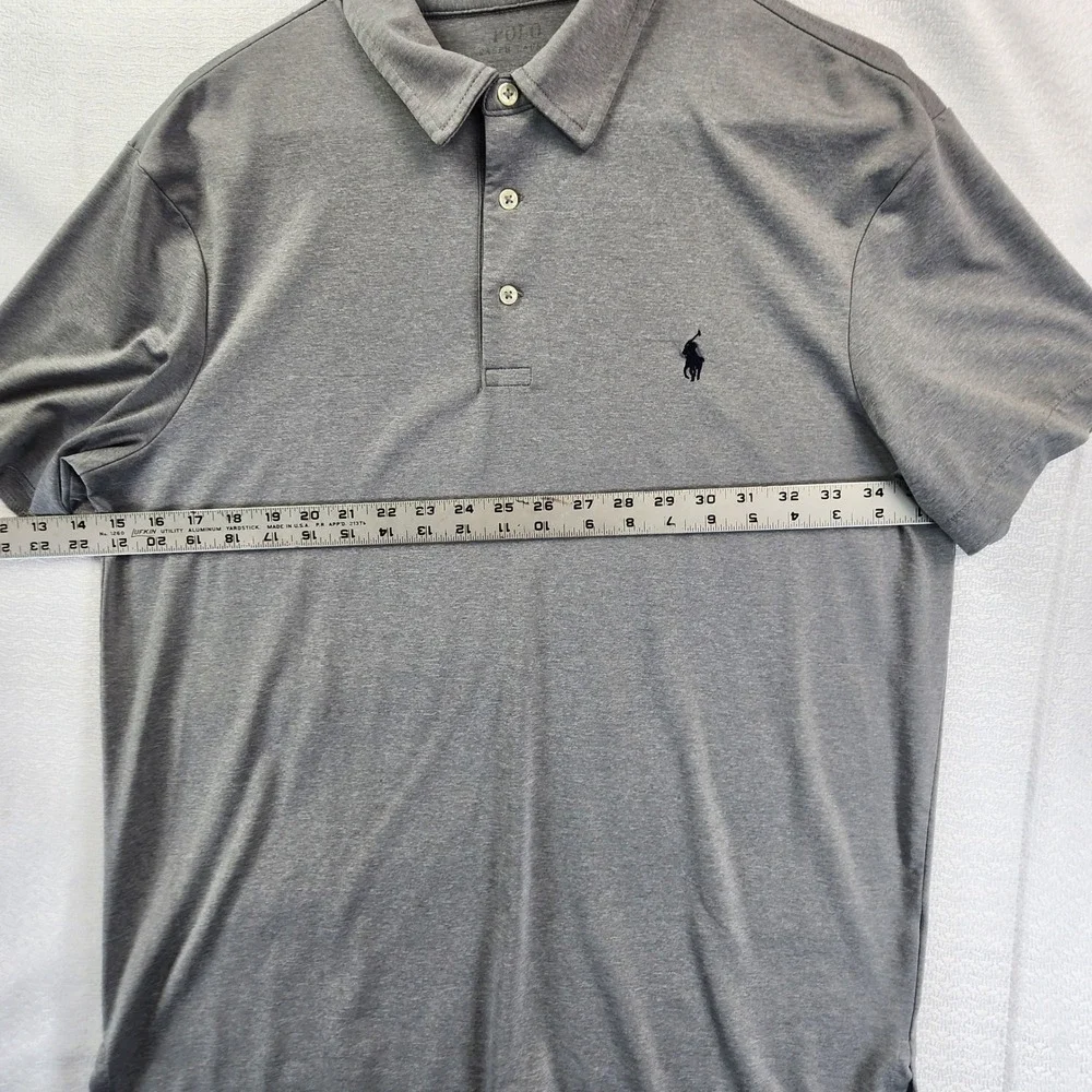 Polo Ralph Lauren Mens Large Grey Polo Shirt Short Sleeve‎ Classic Preppy Casual